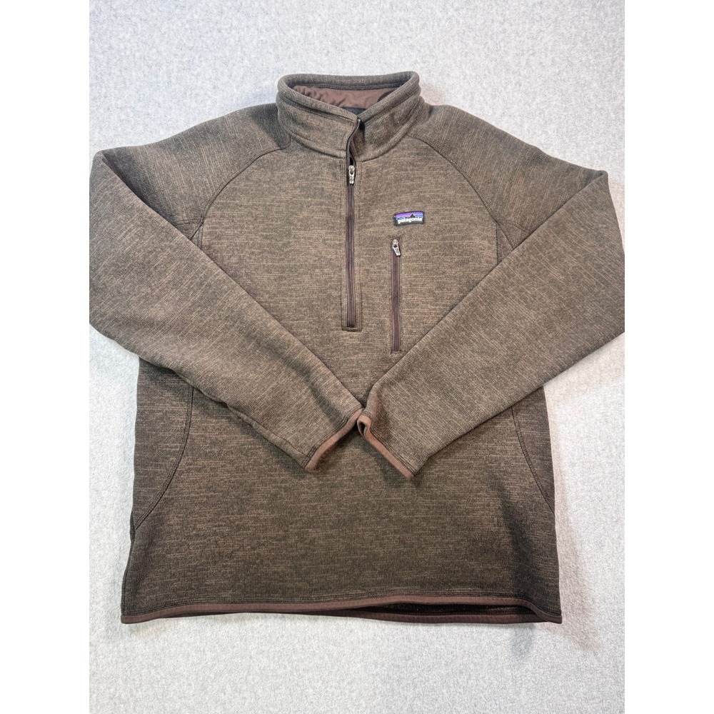 Patagonia Better Sweater Mens Large Brown Heather 1/4 Zip Fleece Pullover Jacket